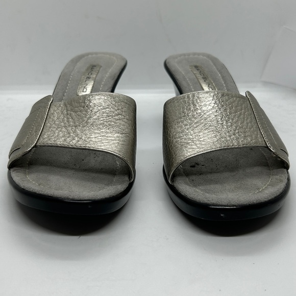 Bandolino Metallic Silver Heeled Slides Size 8 - Picture 6 of 12